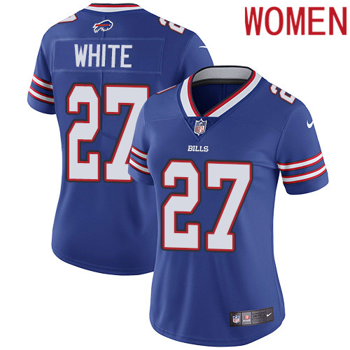 2019 Women Buffalo Bills #27 White blue Nike Vapor Untouchable Limited NFL Jersey->women nfl jersey->Women Jersey